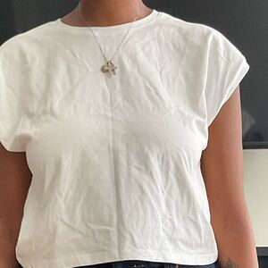 White crop tee from zara